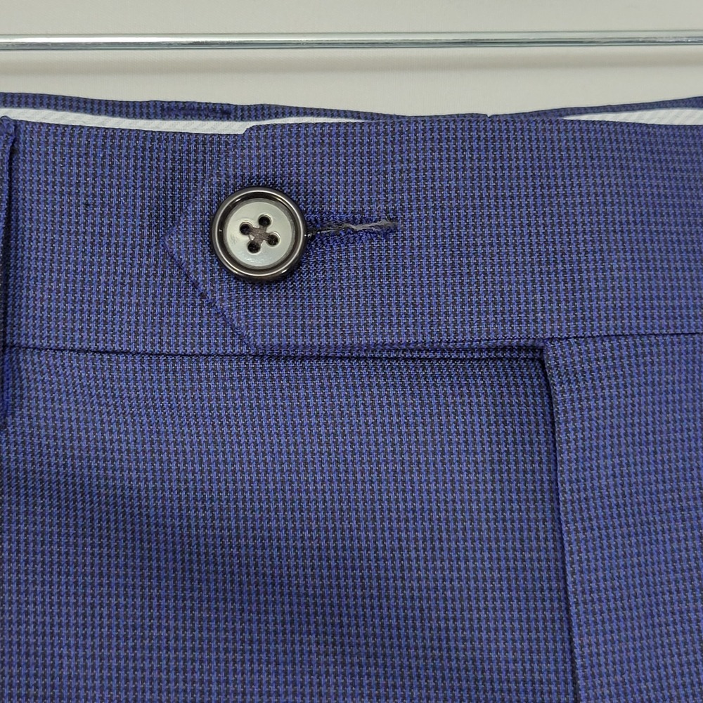 Ralph Lauren Men's Dress Pant Trousers Navy Blue Polyester Blend Pleated 36x32 - Picture 8 of 10